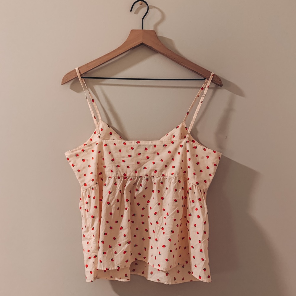 Madewell Tie-Front Keyhole Cami w/ Strawberries - Picture 2 of 2